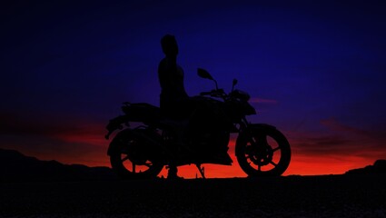 Obraz na płótnie Canvas silhouette of a bike