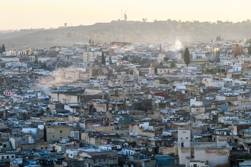 View of Medina in fes morocco, photo as background