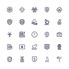 Editable 25 virus icons for web and mobile