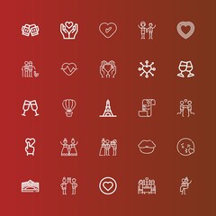 Editable 25 romantic icons for web and mobile