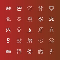 Fototapeta premium Editable 25 romantic icons for web and mobile