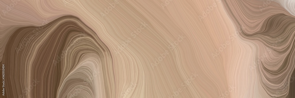 Poster unobtrusive header with colorful modern waves background illustration with rosy brown, tan and old mauve color