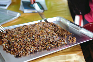 mixed cereal seed in cereal granula muesli bar