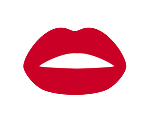 Red lips vector icon. Lip icon vector design. 