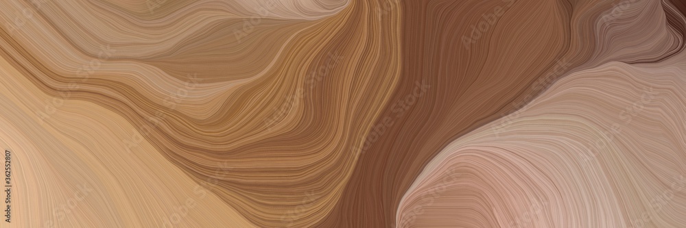 Poster inconspicuous elegant curvy swirl waves background illustration with pastel brown, tan and old mauve