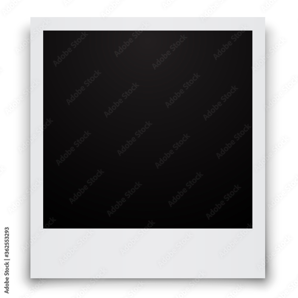Poster empty black photo frame with shadows - vector for stock