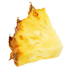 pineapple slice isolated on white background, clipping path, full depth of field