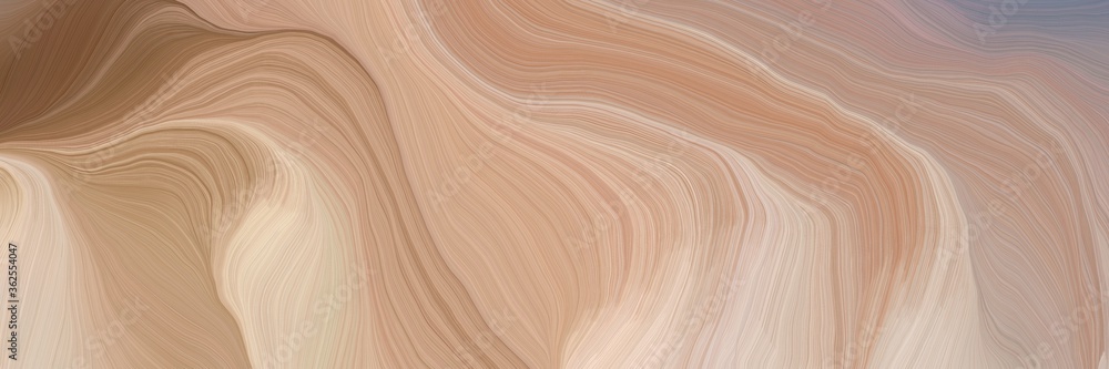 Poster unobtrusive header with elegant modern soft curvy waves background illustration with tan, rosy brown