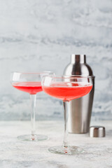 Pink Raspberry Cocktail in drink glass