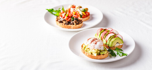 Toast with poached egg and avocado