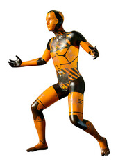 3D Rendering Male Robot on White