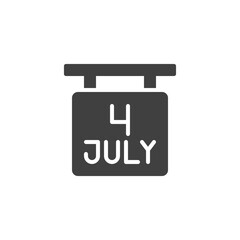 4th july independence day vector icon. filled flat sign for mobile concept and web design. Fourth july signboard glyph icon. Symbol, logo illustration. Vector graphics
