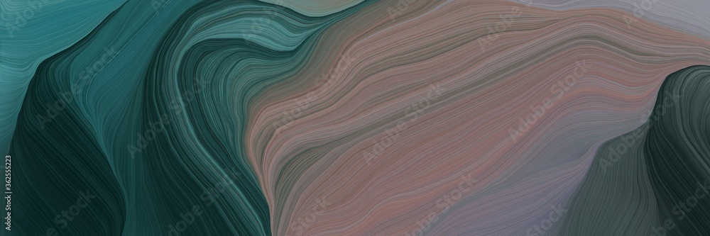 Poster inconspicuous elegant abstract waves illustration with dark slate gray, gray gray and very dark blue