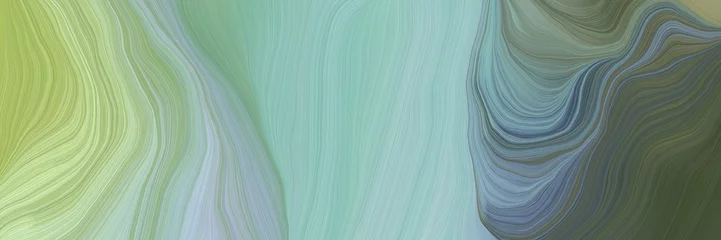 Wall murals Fractal waves unobtrusive header with elegant curvy swirl waves background design with dark sea green, dark olive green and dim gray color