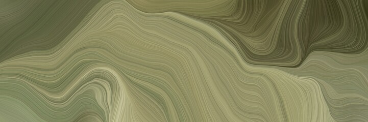 Obraz premium inconspicuous banner with elegant contemporary waves illustration with pastel brown, dark olive green and tan color