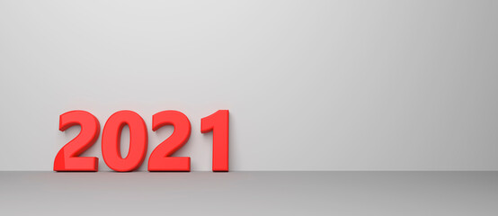 abstract happy near year 2021 symbol - 3D Illustration