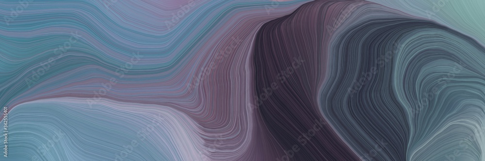 Aufkleber inconspicuous header with colorful modern soft swirl waves background design with slate gray, dim gray and very dark blue color