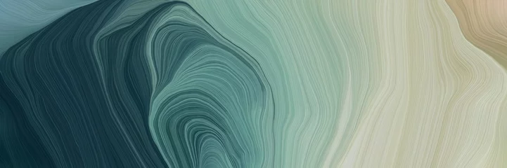 Foto op Plexiglas Fractale golven onopvallende kleurrijke moderne bochtige golven achtergrondillustratie met donkere leigrijs, asgrijs en donkergrijze kleur