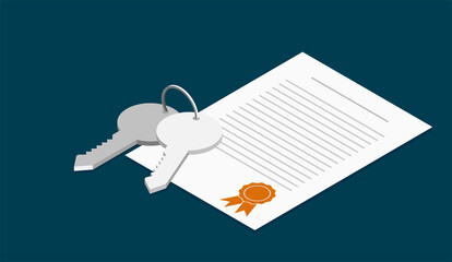 icona, chiavi, contratto, documenti