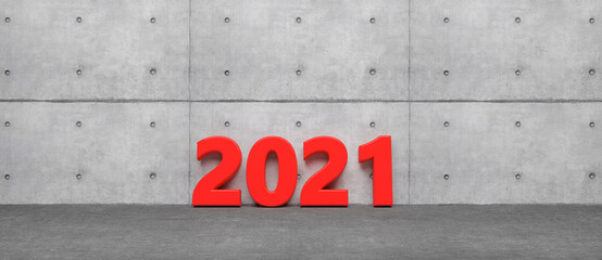 abstract happy near year 2021 symbol - 3D Illustration