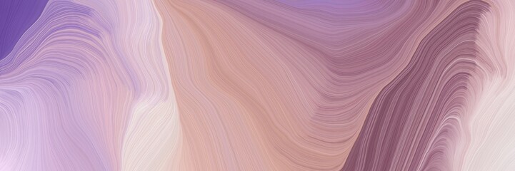 Fototapeta na wymiar inconspicuous header with colorful elegant curvy swirl waves background design with pastel purple, antique fuchsia and pastel pink color