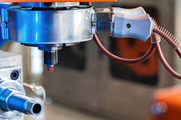 Industrial automotive machine tool equipment parts details close up