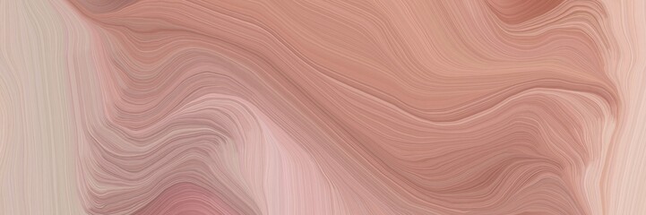 unobtrusive header with colorful modern soft curvy waves background design with rosy brown, baby pink and pastel gray color