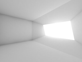 Abstract empty white interior with light portal