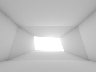 3d abstract empty white interior with light