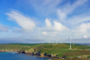 Fototapeta na wymiar Wind turbines in Costa da Morte, Galicia, Spain
