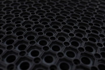 black rubber floor mat close-up