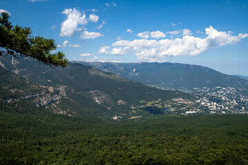 View of the Mountain Forest Reserve and Yalta, Crimea
