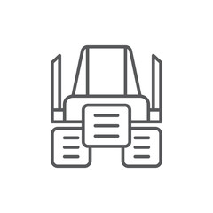 Tractor front vector icon symbol tools isolated on white background
