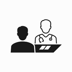 Doctor and patient icon. Vector illustration.
