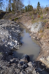 Drainage ditch in countryside