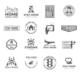 Fototapeta premium Stay home, save lives Coronavirus, covid-19 prevention banner.