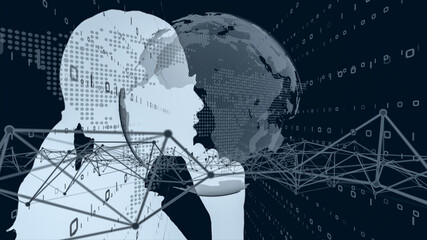 デジタル営業のイメージ　多重露光