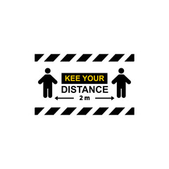 Keep your distance sticker logo design template