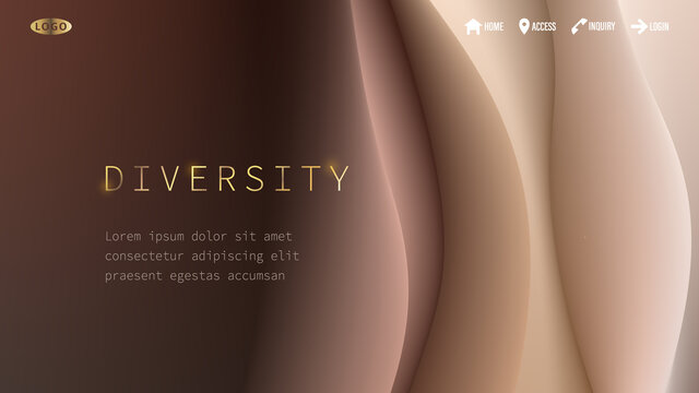 Abstract Wavy Background With A Variety Of Skin Color Themes. Aspect Ratio 16:9. EPS 10 Vector.