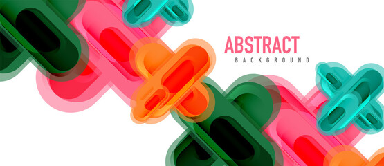 Fototapeta premium Modern vector glass cross shape abstract technology background for cover, placard, poster, banner or flyer