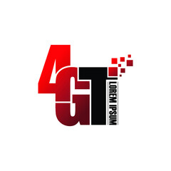 Letter 4GT logo icon design vector. monogram logo vector illustration