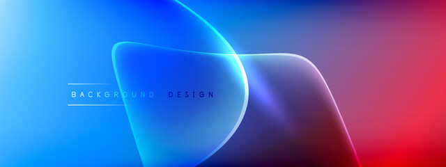 Naklejka premium Vector abstract background - liquid bubble shapes on fluid gradient with shadows and light effects. Shiny design template for text