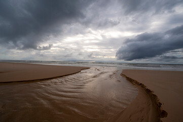 30/5000
dark clouds over the sandy beach