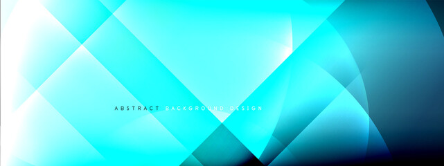 Vector abstract background - circle and cross on fluid gradient with shadows and light effects. Techno or business shiny design templates for text