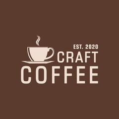 A minimalist logo for a coffee shop, restaurant or cafe. Emblems, badges, stickers, banners. Coffee design elements.
