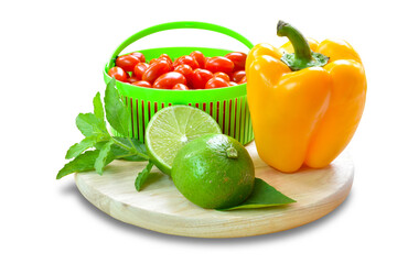 Fresh vegetables on a white background