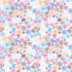 Seamless pattern. Hand-drawn floral elements.

