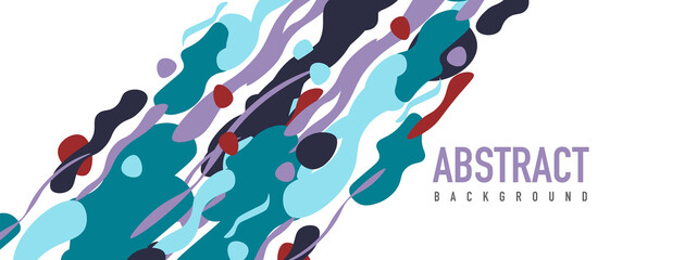 Trendy liquid style shapes abstract design, dynamic vector background for placards, brochures, posters, web landing pages, covers or banners
