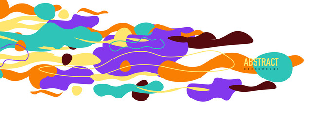 Trendy liquid style shapes abstract design, dynamic vector background for placards, brochures, posters, web landing pages, covers or banners