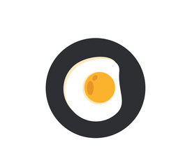 Egg with frying pan vector icon